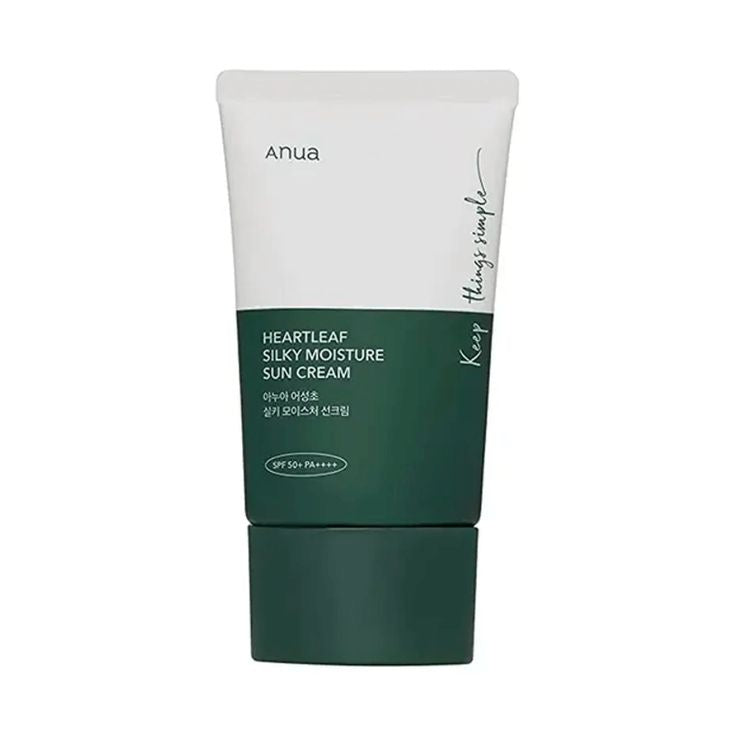 واقي شمس ومرطب anua heartleaf silky moisture sun cream